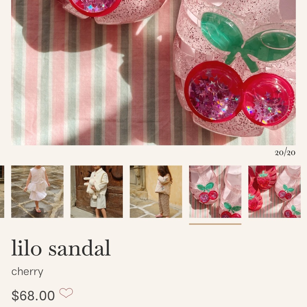 Pink Glitter Cherry Jelly Sandals for Kids - Picture 2 of 2